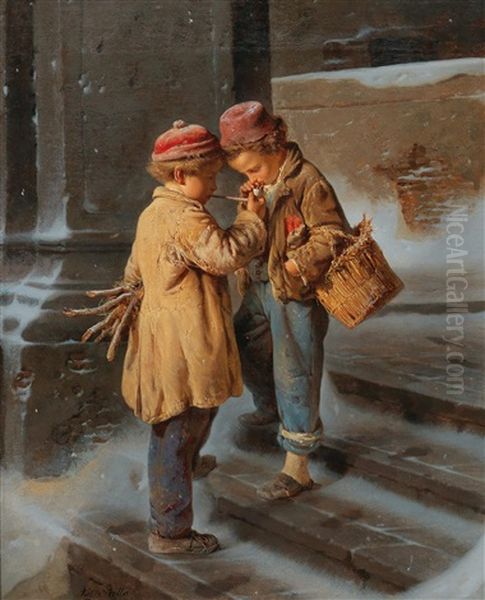 The Young Smokers Oil Painting by Antonio Rotta