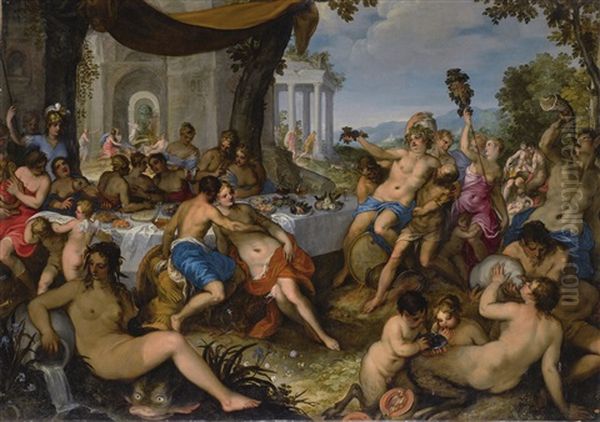 Feast Of The Gods Oil Painting by Hans Rottenhammer the Elder