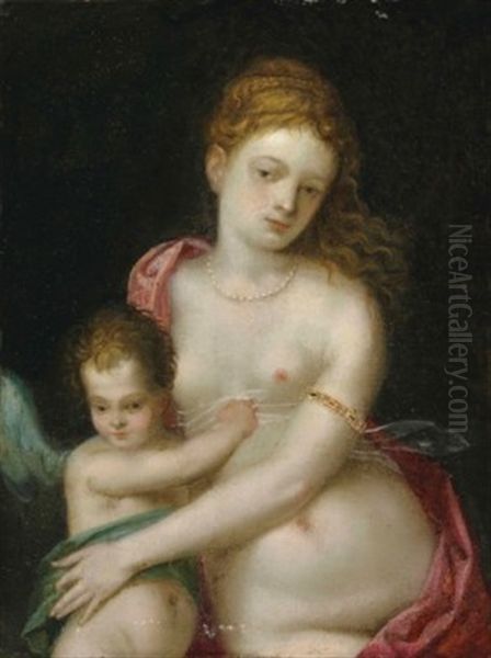 Venus And Cupid Oil Painting by Hans Rottenhammer the Elder