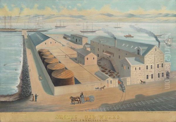 Arctic Oil Works San Francisco. Cal. Oil Painting by Edward Bosqui