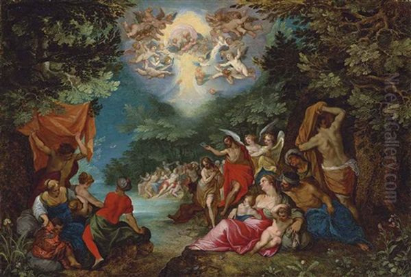 The Baptism Of Christ Oil Painting by Hans Rottenhammer the Elder