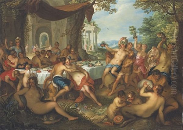 The Banquet Of The Gods Oil Painting by Hans Rottenhammer the Elder