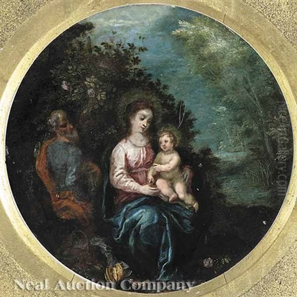 The Holy Family: Rest On The Flight Into Egypt Oil Painting by Hans Rottenhammer the Elder