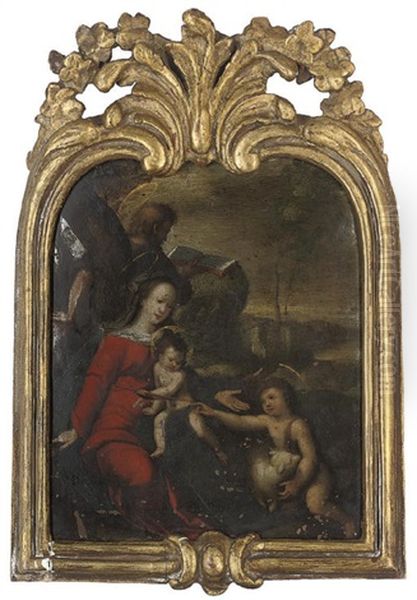 The Holy Family With The Infant Saint John The Baptist Oil Painting by Hans Rottenhammer the Elder