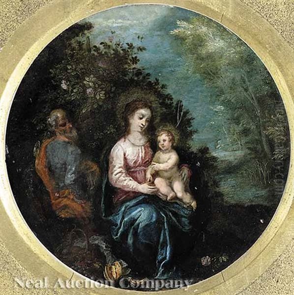 The Holy Family, Rest On The Flight Into Egypt Oil Painting by Hans Rottenhammer the Elder