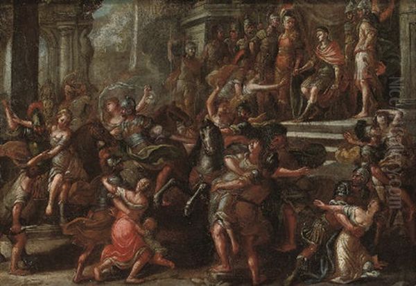 The Rape Of The Sabines Oil Painting by Hans Rottenhammer the Elder