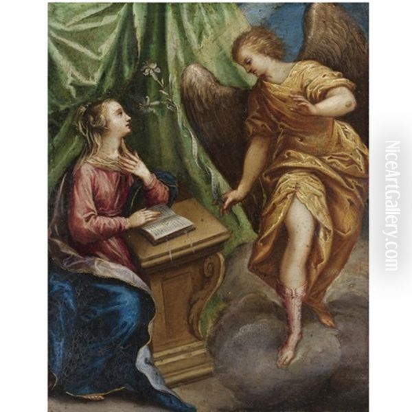 The Annunciation Oil Painting by Hans Rottenhammer the Elder