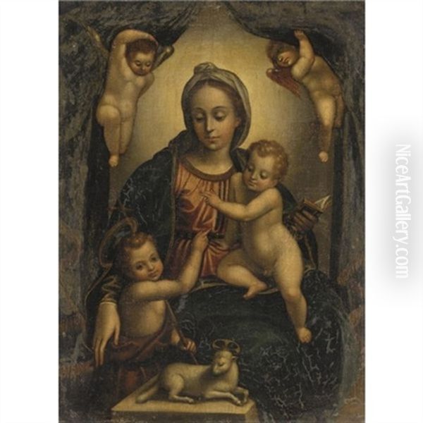 The Madonna And Child With The Infant Saint John The Baptist by Hans Rottenhammer the Elder