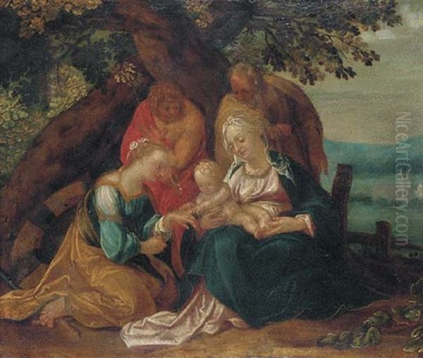 The Mystic Marriage Of Saint Catherine by Hans Rottenhammer the Elder