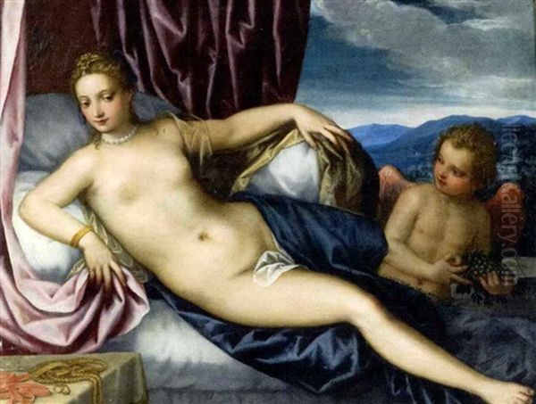 Venus Allongee Oil Painting by Hans Rottenhammer the Elder