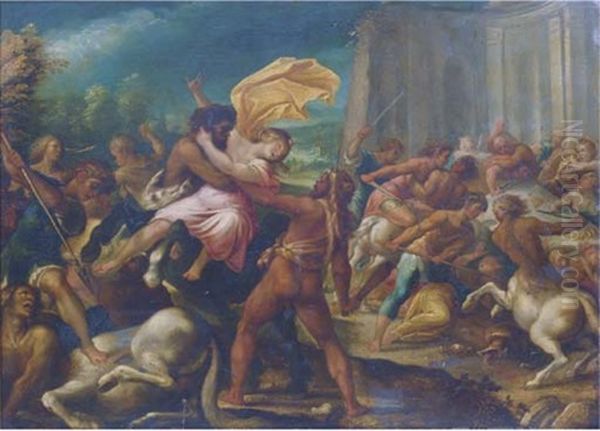 Hercules Defending Diajenira Oil Painting by Hans Rottenhammer the Elder