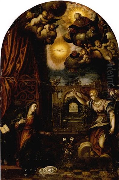 The Annunciation To The Virgin Oil Painting by Hans Rottenhammer the Elder