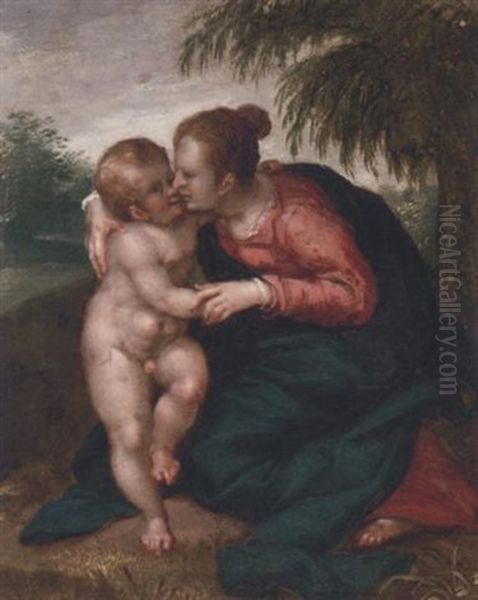 The Madonna And Child Oil Painting by Hans Rottenhammer the Elder