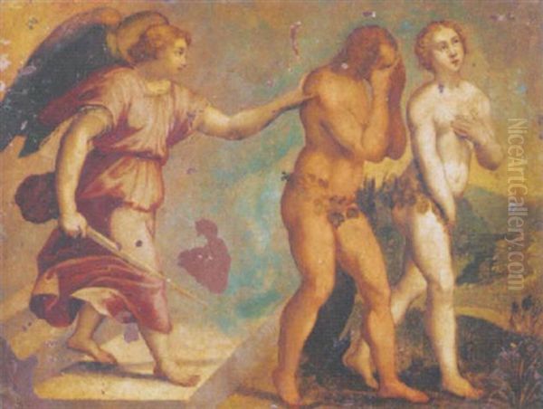 The Expulsion Of Adam And Eve Oil Painting by Hans Rottenhammer the Elder