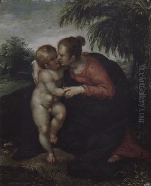 Madonna Mit Kind Oil Painting by Hans Rottenhammer the Elder