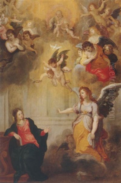 The Annunciation Oil Painting by Hans Rottenhammer the Elder