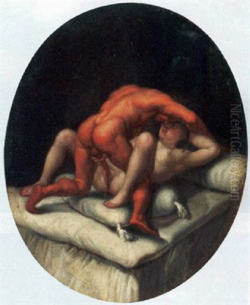 A Couple Making Love Oil Painting by Hans Rottenhammer the Elder