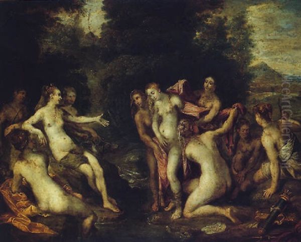 Diana And Callisto Oil Painting by Hans Rottenhammer the Elder