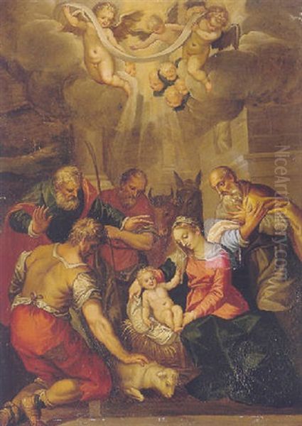 The Adoration Of The Shepherds Oil Painting by Hans Rottenhammer the Elder