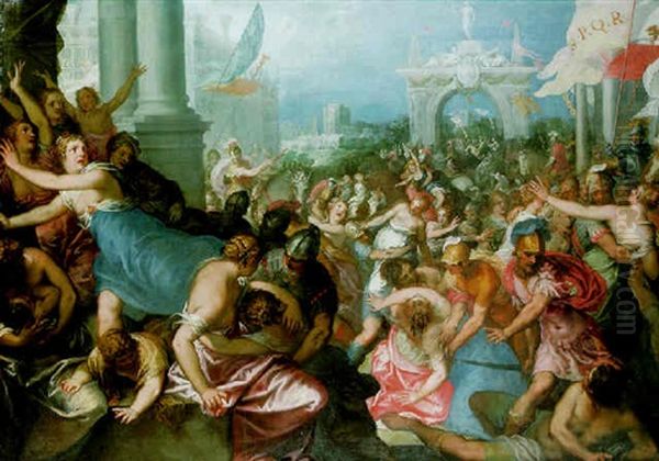 The Rape Of The Sabines Oil Painting by Hans Rottenhammer the Elder