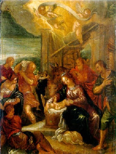 The Adoration Of The Shepherds Oil Painting by Hans Rottenhammer the Elder