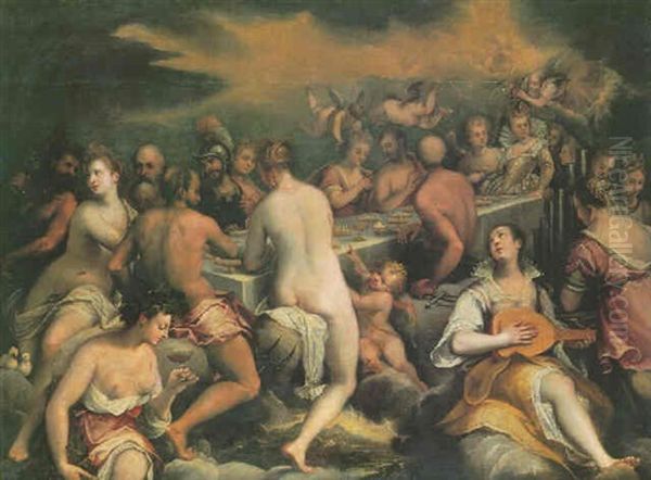 The Banquet Of The Gods Oil Painting by Hans Rottenhammer the Elder