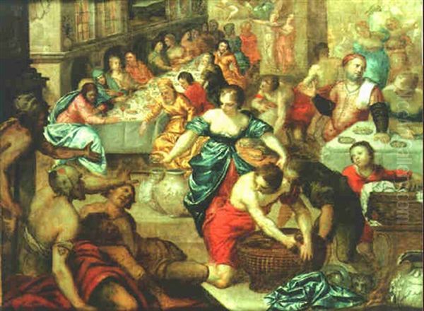 The Marriage Feast At Cana Oil Painting by Hans Rottenhammer the Elder