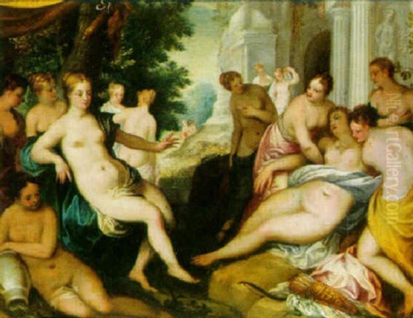 Diana And Callisto Oil Painting by Hans Rottenhammer the Elder