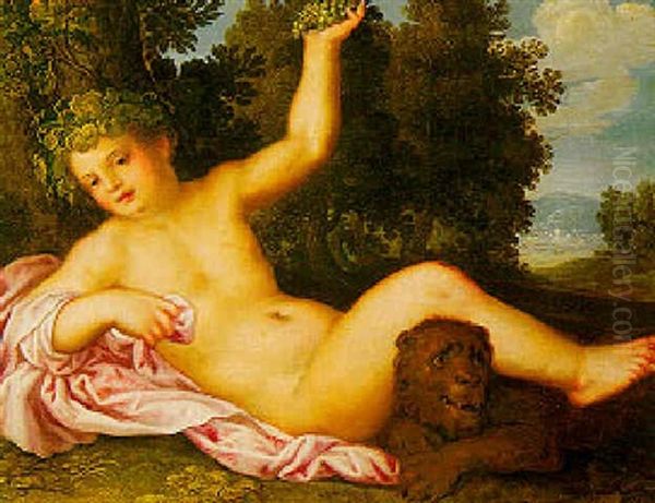 Young Bacchus In A Landscape Oil Painting by Hans Rottenhammer the Elder