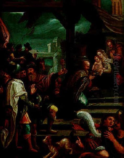 The  Adoration Of The Magi Oil Painting by Hans Rottenhammer the Elder