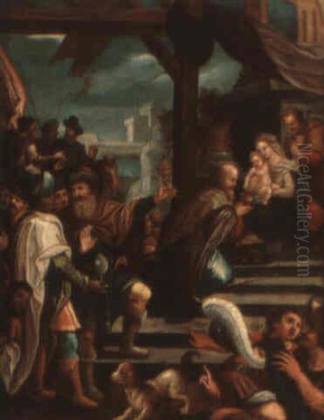 The Adoration Of The Magi Oil Painting by Hans Rottenhammer the Elder