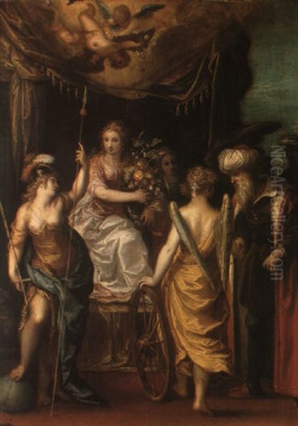 Minerva, Fortune And Abundance Oil Painting by Hans Rottenhammer the Elder