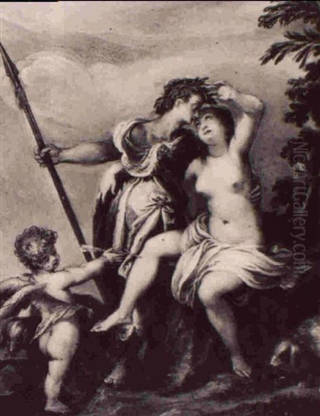 Venus And Adonis Oil Painting by Hans Rottenhammer the Elder