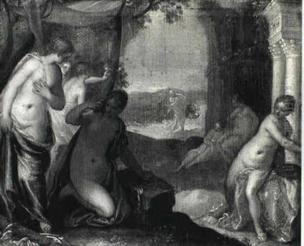 Diana And Actaeon Oil Painting by Hans Rottenhammer the Elder