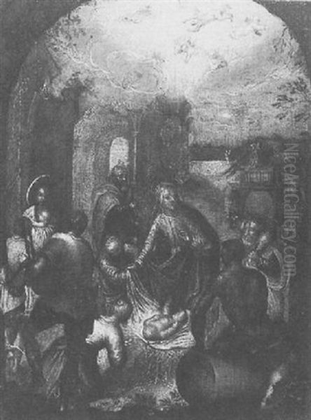 Adoration Of The Sheperds Oil Painting by Hans Rottenhammer the Elder