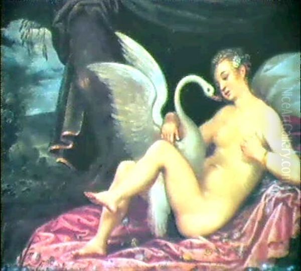 Leda Und Der Schwan Oil Painting by Hans Rottenhammer the Elder