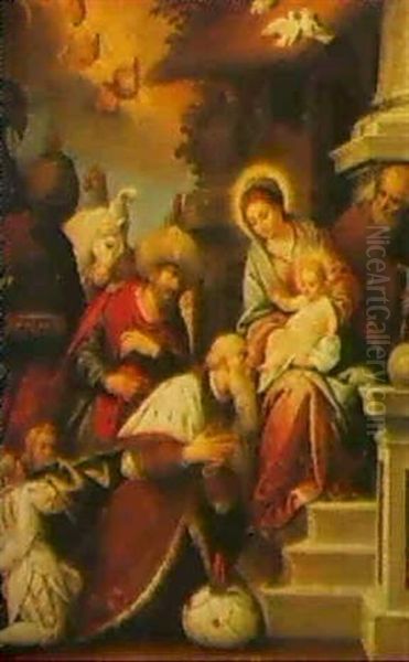 The Adoration Of The Magi Oil Painting by Hans Rottenhammer the Elder