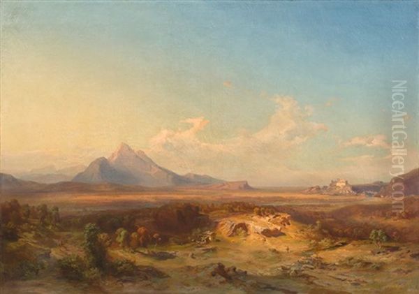 Landschaft Mit Staufen Bei Reichenhall Oil Painting by Carl Rottmann