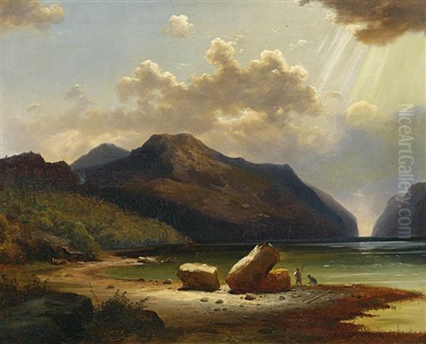 Gewitterstimmung Am Fjord Oil Painting by Carl Rottmann