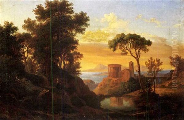 Das Grab Des Nero In Pozzuoli Oil Painting by Carl Rottmann