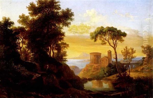 Das Grab Des Nero In Pozzuoli Oil Painting by Carl Rottmann