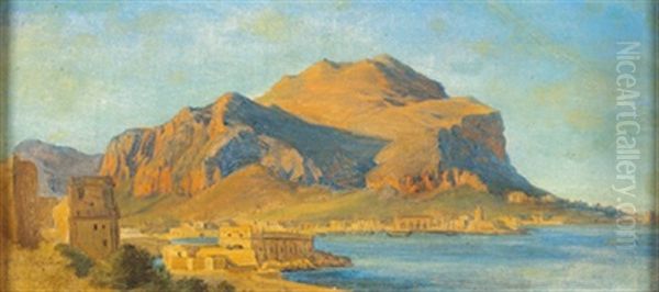 Blick In Die Bucht Von Palermo Mit Dem Monte Pellegrino Oil Painting by Carl Rottmann