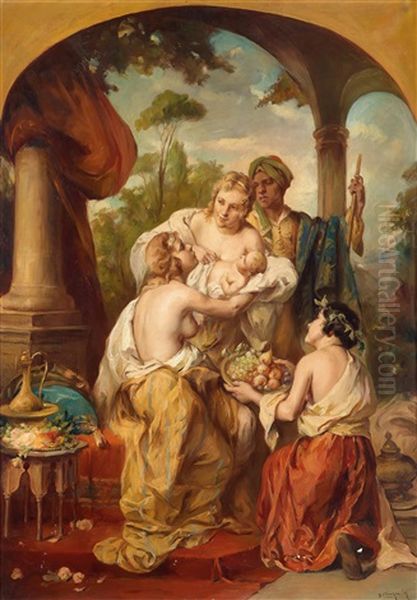 The Newborn Oil Painting by Mozart Rottmann