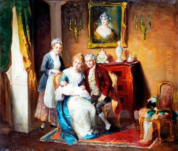 Szalonjelenet Oil Painting by Mozart Rottmann