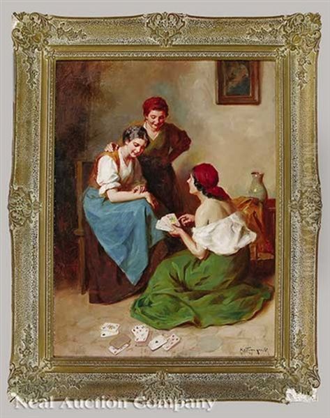 Reading The Cards Oil Painting by Mozart Rottmann