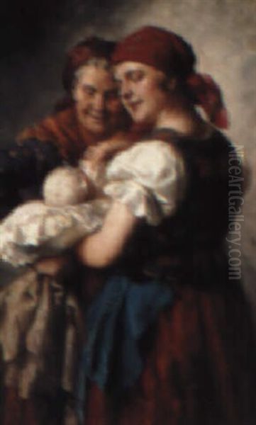 Three Generations Oil Painting by Mozart Rottmann