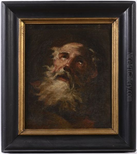 Head Of An Old Man Oil Painting by Johann Franz Michael Rottmayr