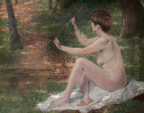 Baigneuse Oil Painting by Henri Stanislaus Rouart