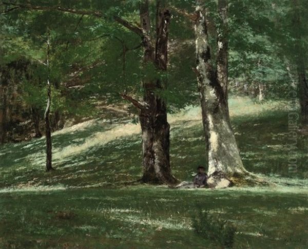 La Foret Oil Painting by Henri Stanislaus Rouart