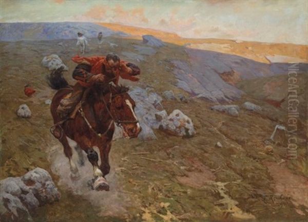 A Tale Of The Caucasus Oil Painting by Franz Roubaud